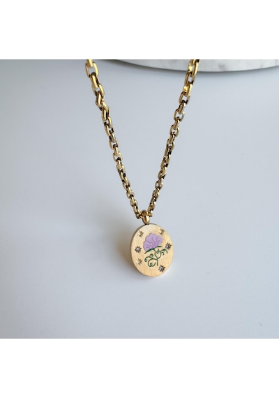 Çelik Rose Kolye Gold