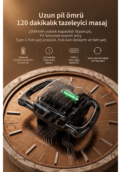 Masaj Aleti Taşınabilir Isıtmalı Çok Başlıklı Elektrikli Boyun Omuz Sırt Masaj Cihazı Led Ekranlı Diğer