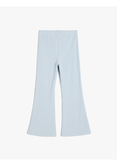 Koton Beli Lastikli Basic İspanyol Paça Pantolon Mavi 5skg40044ak Mavi