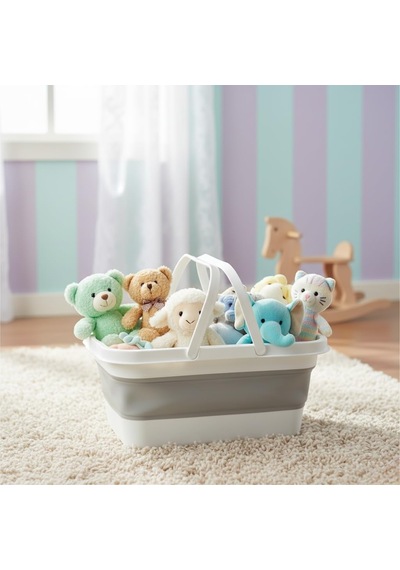 Katlanabilir Silikon Çamaşır Sepeti 17 Litre, Yer Tasarruflu Akordiyon Sele, Kulplu Ve Çok Amaçlı Düzenleyici, Banyo Ve Mutfak İçin Pratik Katlanır Leğen 48x28 Cm Çok Renkli