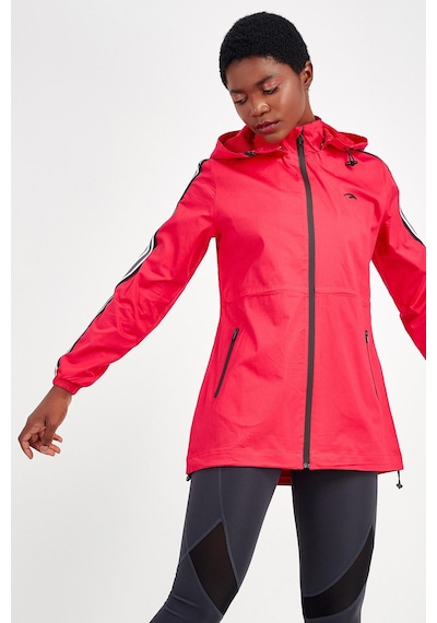 Maraton Sportswear Regular Kadın Kapşonlu Uzun Kol Basic Nar Ceket 19353 Narçiçeği