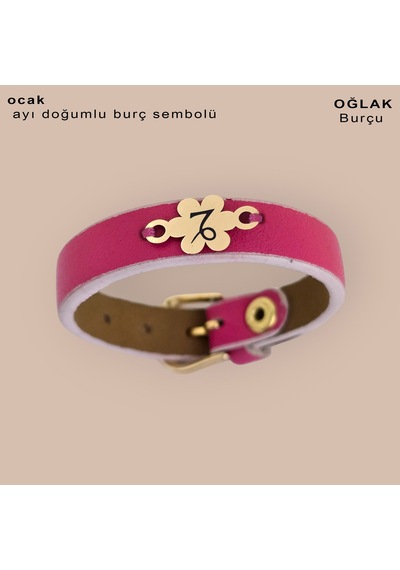 Ocak Ayı Doğumlarına Doğal Pembe Derili 14 Ayar Altın Plakalı Çiçek Motifli Hediye Bileklik-383ay Ocak Ocak Ayı Doğumlarına Doğal Pembe Derili 14 Ayar Altın Plakalı Çiçek Motifli Hediye Bileklik-383ay Ocak