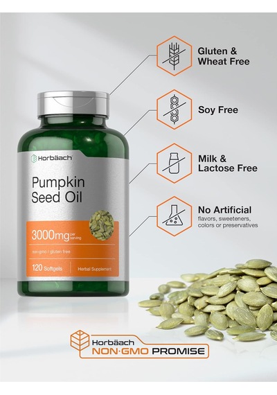 Horbäach Pumpkin Seed Oil 3000mg 120 Softgel Aromasız