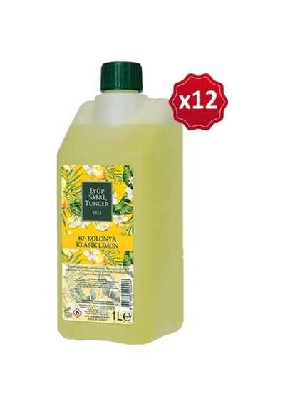 Eyüp Sabri Tuncer Klasik Limon Kolonyası Yedek Şişe 1 Litre X 12 Adet