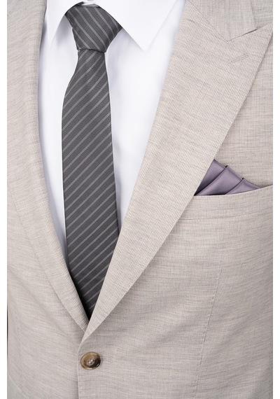 Hatemoğlu Bej Slim Fit Sivri Yaka Yünlü Takım Elbise 2963532 Bej