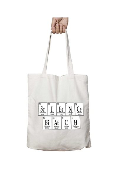 Art Hediye Science Biatch Bilim Periyodik Cetvel İki Taraf Kalıcı Yıkanabilir Okul Plaj Omuz Bez Çanta Çok Renkli
