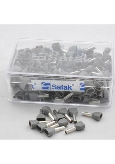Safak Uy-23025 ,2x2.50mm/gri 250-adet Kablo Yüksük