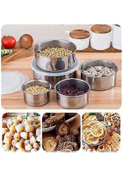 Paslanmaz Çelik Yemek Saklama Kabı Seti Krom