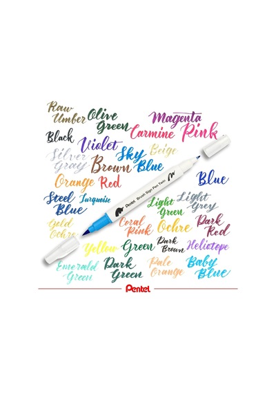 Pentel Brush Sing Pen Twin Çift Taraflı Fırça Uçlu Kalem Diğer