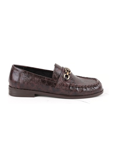 Libero L085.k012 Kroko Desenli Gül Tasarımlı Metal Tokalı Tpu Taban Kadın Loafer Ayakkabı Kahve Libero L085.k012 Kroko Desenli Gül Tasarımlı Metal Tokalı Tpu Taban Kadın Loafer Ayakkabı Kahve