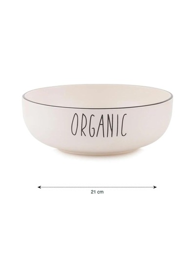 W Home Baskılı Seramik Salata Kasesi 20 Cm, Siyah