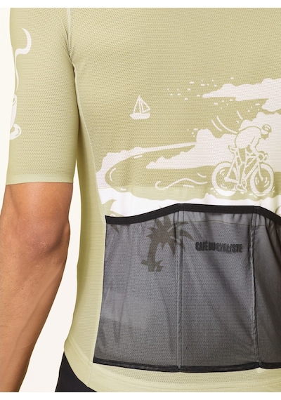 Cafe Du Cycliste Radtrikot Eze, Nefes Alabilir, Esnek Bisiklet Forması Açık Yeşil