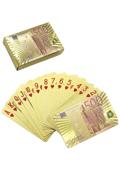 Gold Euro İskambil Kağıdı Pvc Su Geçirmez Oyun Kağıdı Cin461sr