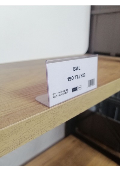 10 Adet Yapışkanlı Pvc Etiketlik 6 x 3 CM Yapışkanlı Raf Önü Fiyatlık