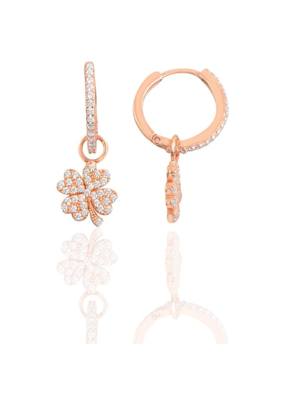 Gümüş Yonca Halka Küpe N11.53813