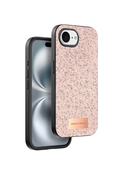 Onegif Apple iPhone Uyumlu  16e Bright Simli Kapak - Pembe