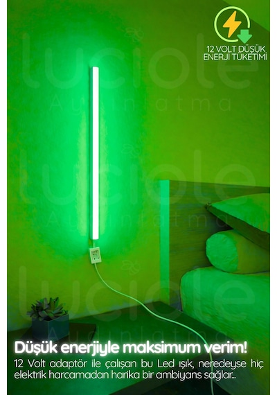 Uzaktan Kumandalı Led Masa Gece Lamba - Yatak Üstü, Tv Yanı ,oturma Odası - Rgb 50 Cm Miniled5