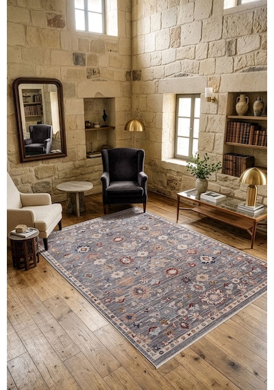 Focus Fo004r Gri Renkli Vintage Modern Salon Koridor Yatak Ve Oturma Odası Halısı-1766 Grı-renklı