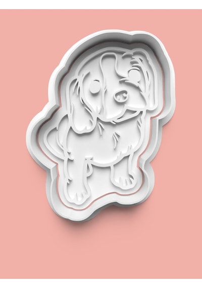 Cavalier King Charles Spaniel Köpek Figürü Kurabiye Kalıbı Ve Şeker Hamuru Kalıbı