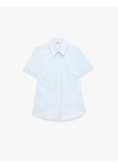 Koton Regular Fit Kısa Kollu Klasik Yaka Düğmeli Çizgili Poplin Gömlek Mavi Çizgili 6sak60560uw Antrasit Koton Regular Fit Kısa Kollu Klasik Yaka Düğmeli Çizgili Poplin Gömlek Mavi Çizgili 6sak60560uw Antrasit