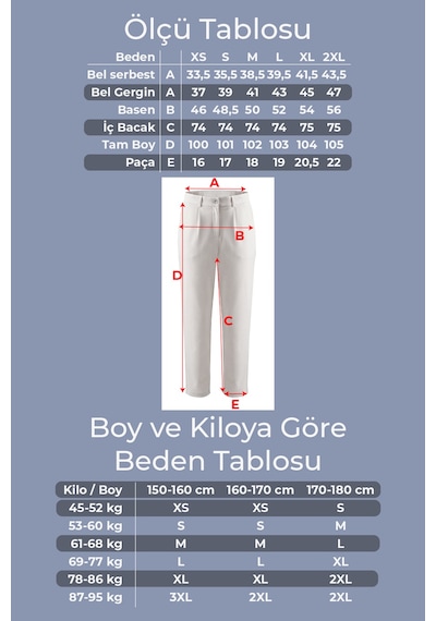 Goffra Kadın Flexon Ultra Esnek Relaxed Beli Lastikli Jogger Pantolon Taş W702-r0433-08