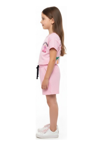 Toontoy Kids Toontoy Kız Çocuk 2'li Şortlu Takım Bisiklet Yaka Düşük Omuz Kısa Kollu Baskılı Tişört - Beli Lastikli Bağlamalı Cepli Şort 25016 Pembe Toontoy Kids Toontoy Kız Çocuk 2'li Şortlu Takım Bisiklet Yaka Düşük Omuz Kısa Kollu Baskılı Tişört - Beli Lastikli Bağlamalı Cepli Şort 25016 Pembe
