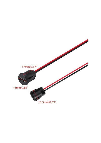 Type C Panel Montaj Dişi Soket 2 Pin 15cm Kablolu Uzatma Usb 3.1 Konnektör Araba Kamera Oyuncak