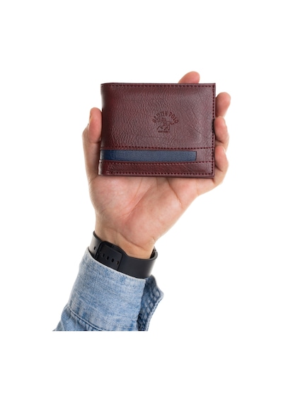 Newish Polo Erkek Suni Deri Minimal Cüzdan Ve Kartlık - New414 Bordo - Lacivert
