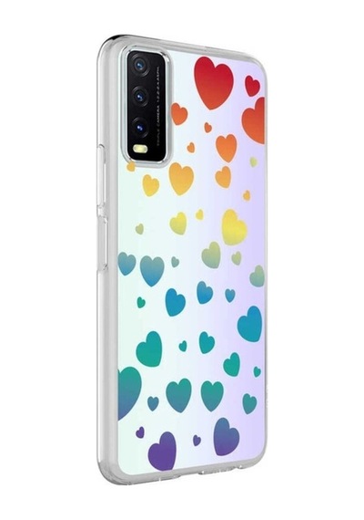 Vivo Y11s Kılıf Zore M-blue Desenli Kapak Heart No3