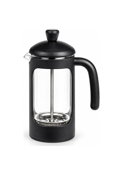 Borosilikat Cam French Press 350 Ml, Siyah Çerçeveli Kavisli Saplı Pistonlu Demlik, Kahve Ve Bitki Çayı Demleme Apa Diğer