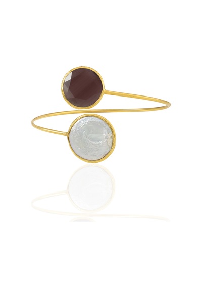 Kadir Jewellery 22 Ayar Altın Kaplama Ayarlanabilir İnci Bilezik Kuru Erik