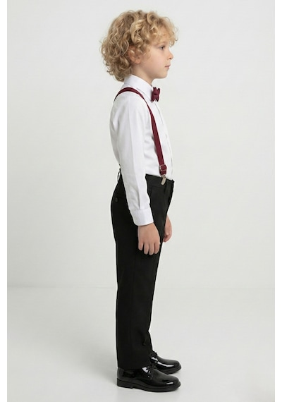 Mnk Baby & Kids Beyaz Gömlekli Erkek Çocuk Takım M00787 Bordo