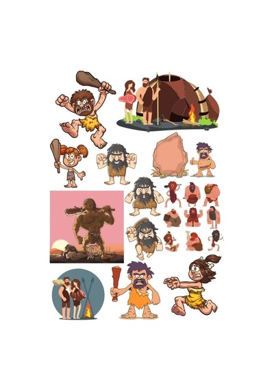 İlkel İnsanlar Sticker Set 25 Parça Telefon, Tablet, Defter, Laptop Sticker