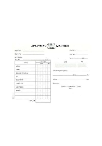 Apartman Makbuzu Otokopili 2-50 Gürmat Apartman Gelir Gider Makbu N11.590
