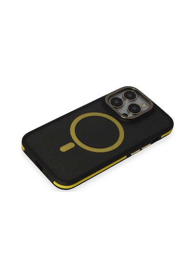 Gld-spt- Joko Apple Uyumlu iPhone 14 Pro Kılıf Rocky Magsafe Kapak - Siyah-sarı,