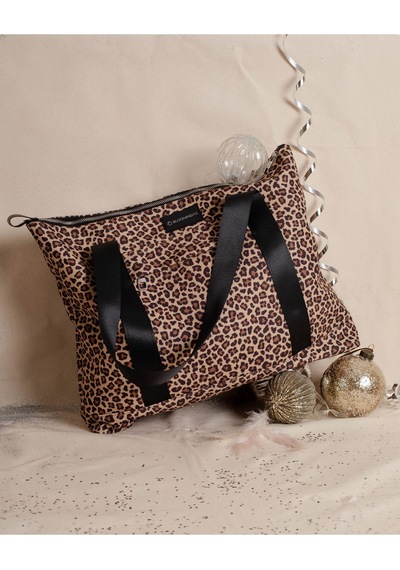 Earthy Leopard Omuz Çantası / Tote Bag Kahverengi