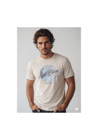 Jack & Jones Jjhonolulu Shape Moonbeam Bej Erkek Tişört 12288088 Beige