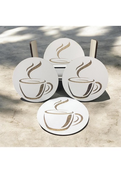 6 Lı Mdf Bardak Altlığı Dekoratif Ecceca1028 Karışık