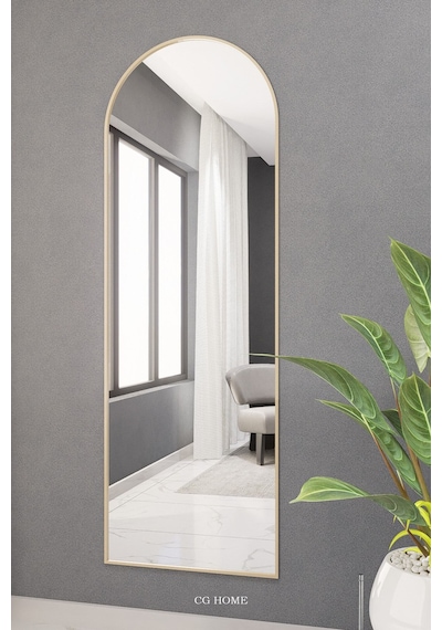 Dekoratif Ayna Oval Boy Ayna Duvar Aynası 180x60 Cm 180 X 60 Gold 18061806776 Gold
