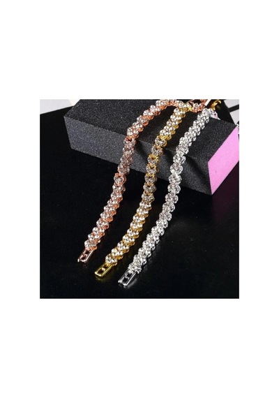 Lunarie Rose Gold Kalp Detaylı Zirkon Taşlı Bileklik