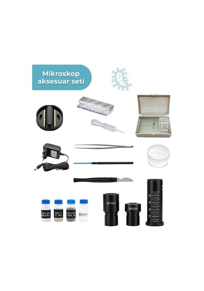 Led Işıklı Monoküler Mikroskop Seti 40x 640x Öğrenci Hobi Bilim Kiti