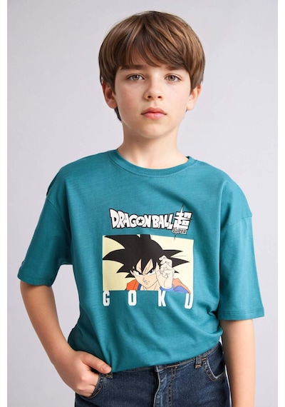 Defacto Dragon Ball Oversıze Bisiklet Yaka Kısa Kollu Tişört Erkek Çocuk H3516a826smgn368 Yeşil-gn368