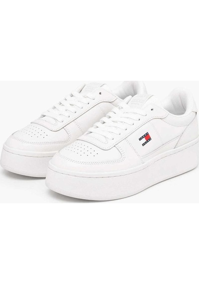 Tommy Hilfiger Kadın Marka Logolu Günlük Kullanıma Uygun Ekru Sneaker En0en03082 Ybl