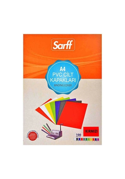 Sarff 15201015 A4 100 Adet Pvc Kırmızı Cilt Kapağı