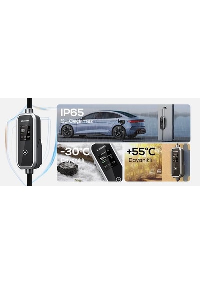 Schoner 3.5kw Taşınabilir Elektrikli Araç Şarj Istasyonu -tak Ve Şarj Et- Wi-fi/bluetooth Smart 5 Metre Tip2 Kabl Genel