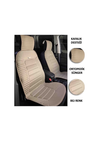 Opel Frontera İle Uyumlu Lüks Oto Koltuk Minderi Ortopedik 2 Li Set Bej 1 Set