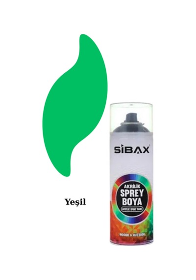 Sibax Akrilik Sprey Boya 400 Ml Parlak Renkli Hızlı Kuruyan Boya Metal, Ahşap, Cam, Plastik, D
