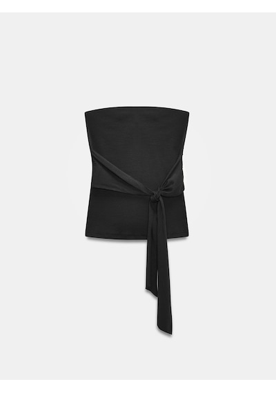 Dilvin 32841 Bağlamalı Bandeau Top-siyah