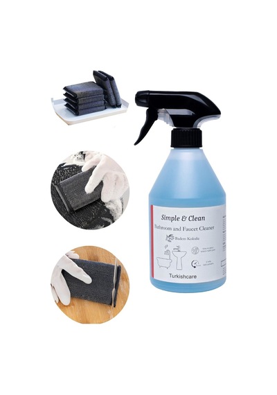 Simple & Clean Armatür, Banyo Ve Kireç Sökücü Temizleyici Sprey 500 ML + Sünger