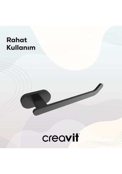 Creavit PL18807-S Planet Tekli Tuvalet Kağıtlığı Mat Siyah